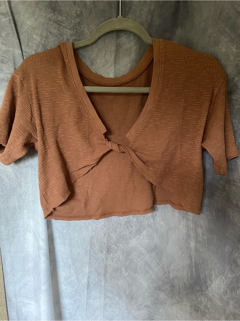 Aerie Reversible Twist Front Back Crop Top Terracotta Brown XS NWT